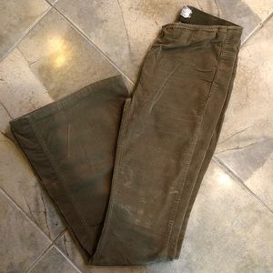 Free People Suede Pull On Flare Jeans